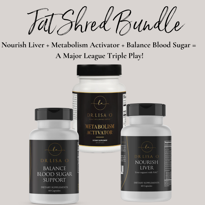 Fat Shred Bundle Triple Play, Balance Blood Sugar Support, Berberine, Liver Detox, Metabolism Activator
